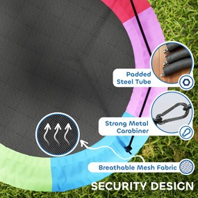 AIYAPLAY Huśtawka Gniazdo Regulowana do 300 kg z Regulowanymi Linami 100 x 100 x 180 cm Wielokolorowa | Aosom PL