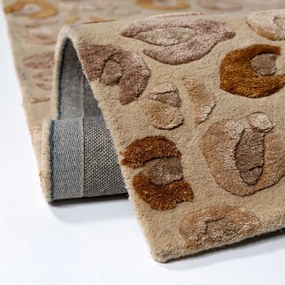 Dywan z mieszanki wełny tkany ręcznie w naturalnym kolorze 160x230 cm Leopard Frame – Flair Rugs