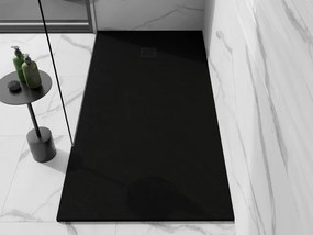 Mexen Stone+ brodzik kompozytowy prostokątny 200 x 100 cm, czarny, maskownica czarna - 44701020-B