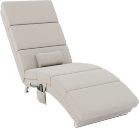 HOMCOM Fotel Relaksacyjny Elektryczny z Funkcją Masażu, Podgrzewaniem, Wibracjami i Poduszką Lędźwiową, 56 x 168 x 84 cm, Kremowy | Aosom PL