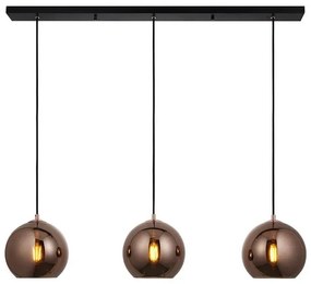 Endon 102929 - Żyrandol na lince BOLI 3xE27/10W/230V czarny/dymny brązowy