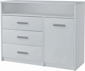 Biała komoda z szufladami i półkami N8-R87