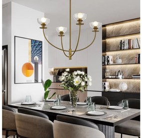 Alora Mood ALM-SYLVIA4-BG-CL - Lampa wisząca na pręcie SYLVIA 4xE14/40W/230V złota