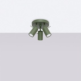 Lampa sufitowa nowoczesny Briix, stal - 3 źródło światła 4000K - L.19.5 x H.18.5 cm - zielony oliwkowy