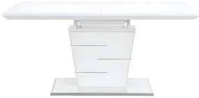 Rozkładany stół do jadalni AMELLE - 6 do 8 osób - MDF lakierowane na biało