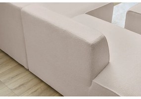 Beżowy narożnik modułowy z materiału bouclé (prawostronny/w kształcie litery L) Megeve – Bobochic Paris
