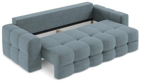 Niebieska rozkładana sofa z materiału bouclé 255 cm Milu – Makamii