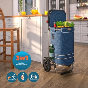 Torba na zakupy na kółkach EASY, 50l, niebieska Jurhan