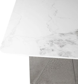 Stół do jadalni Modig M33, ceramiczny blat 200 cm w imitacji białego marmuru