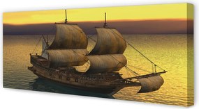 Obraz canvas na ścianę Statek o Złotym Poranku