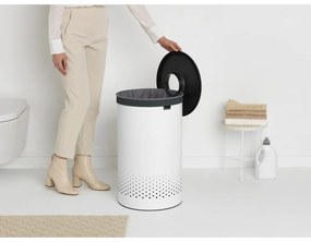 Biały metalowy kosz na pranie 60 l – Brabantia