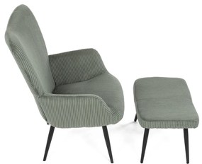 Fotel relaksacyjny z podnóżkiem L7285 GRN6,zielony