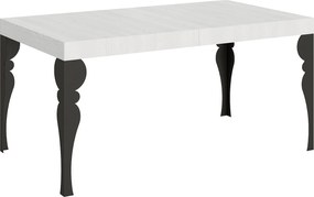 Stół rozkładany 160/244x80 cm Paxon frassino biała nogi antracytowe
