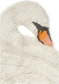 Kremowy bawełniany dywan dziecięcy tkany ręcznie odpowiedni do prania 100x120 cm Swan – Lorena Canals