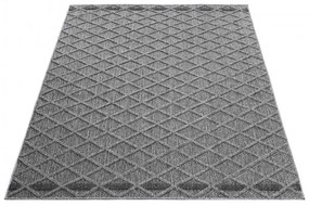 Dywan zewnętrzny sznurkowy Patara Kratka szary 120 cm x 170 cm