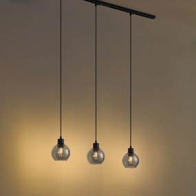 Nowoczesny system szynowy czarny z 3 lampami wiszącymi 1-fazowy - Iconic Lava