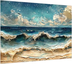 Obraz na szkle - Malowanie morza (70x50 cm)