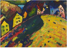 Obraz na szkle - Vasily Kandinsky, Houses at Murnau, reprodukcje (70x50 cm)