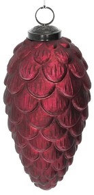 Bombka szklana Pine Red 8x8x15 cm