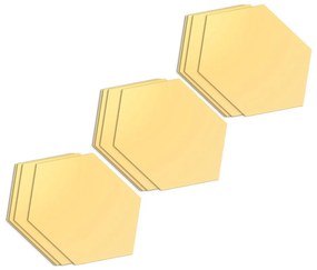 Zestaw naklejek na ścianę 12 szt. 17x20 cm Hexagons Gold – Ambiance
