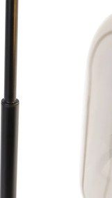 Designerska lampa stołowa czarna ze złotem i dymionym szkłem - Zuzanna