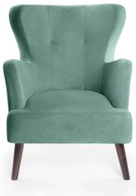 Miętowy aksamitny fotel typu uszak Noemye – Bonami Selection