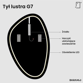 Nietypowe lustro łazienkowe z oświetleniem LED G7