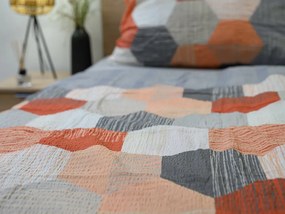 PrzytulneMieszkanie.pl PrzytulneMieszkanie.pl Pościel z kory z bawełny Renforcé HONEY COMB szara Rozmiar pościeli: 70 x 90 cm | 140 x 200 cm