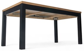 Stół rozkładany Werona 160-240x90 cm - dąb pradawny / czarne nogi