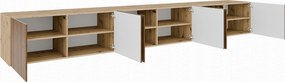 Szafka RTV wisząca LIVO 300 cm do Salonu pod Telewizor - Dąb artisan