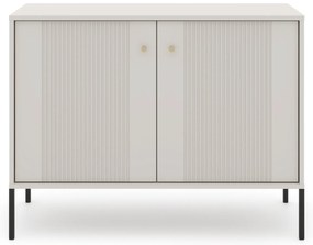 Komoda do Salonu Sypialni SOFT 104 cm Kaszmir Ryflowana Dwudrzwiowa Nowoczesna