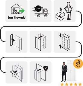 Nadstawka na szafę EWA Compact 800 x 380 x 400 mm, biała