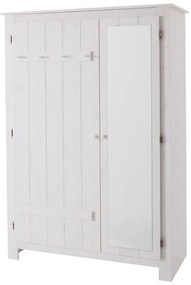 Biała szafa z litego drewna sosnowego z lustrem 120x170 cm Bertram – Støraa