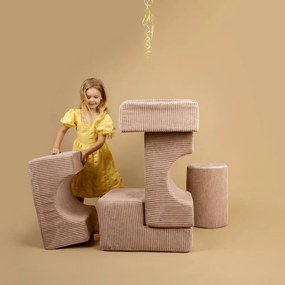 Turkusowy sztruksowy piankowy plac zabaw 4 szt. wysokość 30 cm 45x170 cm Montessori – Meowbaby