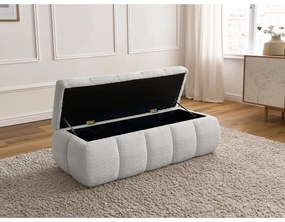 Jasnoszara ławka z materiału bouclé – Bobochic Paris