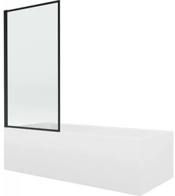 Mexen Vega wanna prostokątna 150 x 70 cm z obudową i parawanem 1-skrzydłowym 70 cm, czarny wzór - 550115070X9307017070