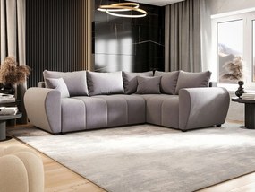 BEDANTE narożnik MOLISA L PLUS Itaka 50 prawa szary z funkcją spania sofa w kształcie litery L z pojemnikiem na pościel