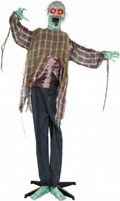 HOMCOM Animowany zombie na Halloween w naturalnej wielkości, 170 cm, z aktywacją dźwiękiem i dotykiem, straszna dekoracja | Aosom PL