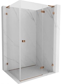 Mexen Lunar L kabina prysznicowa uchylna prawa 95 x 90 cm, transparent, różowe złoto - 834L-095-090-60-00-P