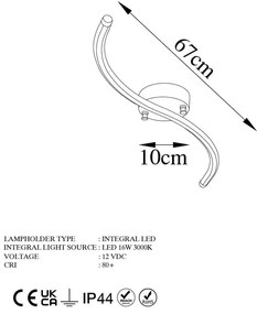 Czarna lampa sufitowa LED 10x67 cm Yilan – Opviq lights