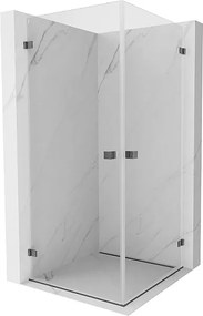 Mexen Lunar-B Duo kabina prysznicowa uchylna 95 x 95 cm, transparent, gun gray szczotkowany - 832-095L-095P-66-00