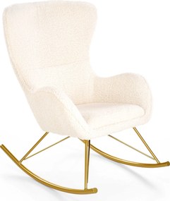 Nowoczesny fotel bujany na złotych płozach Liberto