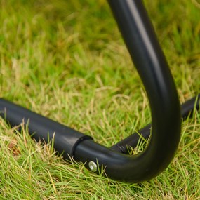 Fotel Bujany Outsunny Czarny Beżowy Komfortowy i Stylowy Idealny do Ogrodu i na Taras | Aosom PL