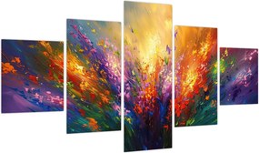 Obraz - Abstrakcja kwiatów (125x70 cm)