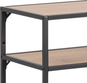 Konsola z półką w stylu loftowym Seaford Slim dąb naturalny