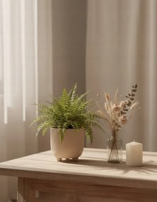 Doniczka Ecru Osłonka 15 cm z Ceramiki na Trzech Nóżkach Designerska Donica