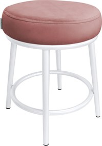 Taboret Ben tkanina Welur stelaż metalowy STOŁEK LOFT : Kolor Stelaża - Biały, Kolor tkaniny - VELVET - MG58, Typ tkaniny - Velvet