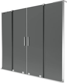 Mexen Velar L Duo parawan nawannowy 2-skrzydłowy rozsuwany 180 x 150 cm, grafit, chrom - 896-180-003-42-01