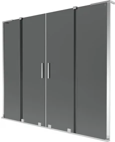 Mexen Velar L Duo parawan nawannowy 2-skrzydłowy rozsuwany 180 x 150 cm, grafit, chrom - 896-180-003-42-01