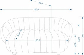 Ciemnobeżowa nowoczesna sofa dwuosobowa do salonu K7-C24
